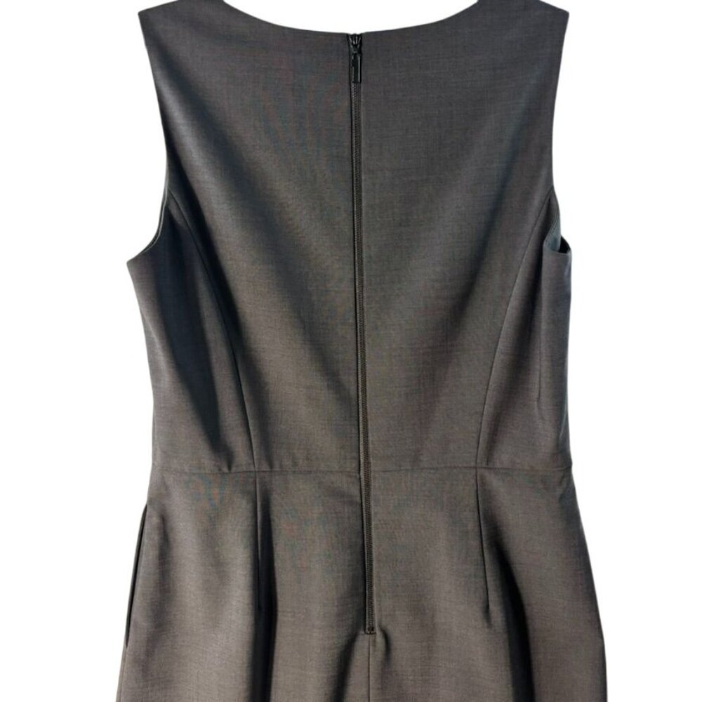 Antonio Melani Gray Sleeveless Sheath Dress With Pleated Skirt & Pockets Size 8 - Picture 7 of 13